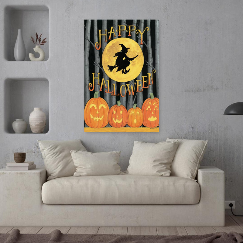 Joyeux Halloween, paysage abstrait contemporain, art naturel, H 36 po x l 24 po
