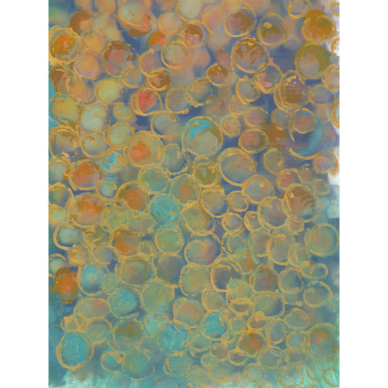 Motif de cercle jaune - impression sur toile tendue, H 48 po x l 36 po