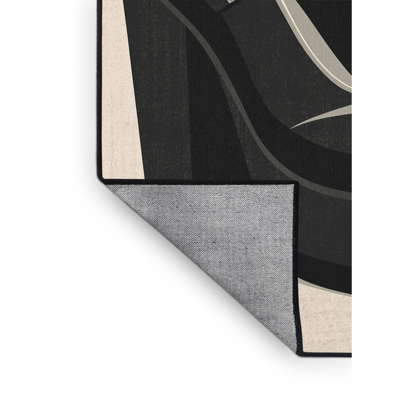 Tapis géométrique rétro gris lavable à la machine Luray, 2x5