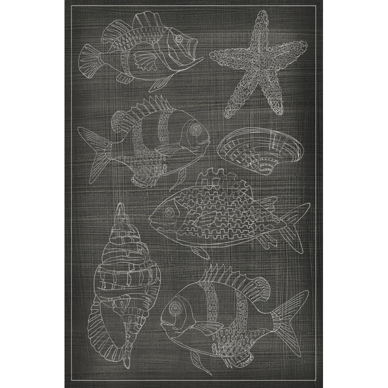 Sea Chart II - Wrapped Canvas Print, 46cm H x 30cm W x 3.8cm D