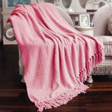 Tweed Knitted Throw Blanket