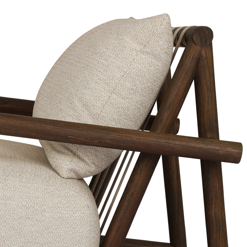 Cardiff Outdoor Teak Lounge Chair, Stained Saddle Brown
