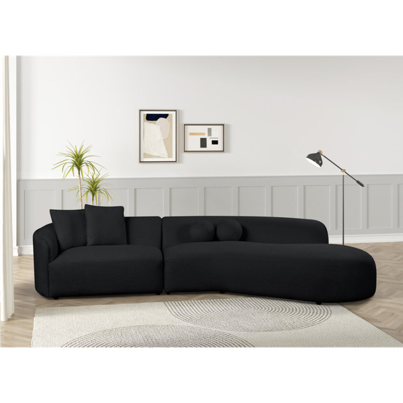 Canapé modulaire Mia, Tissu noir