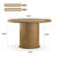 Table de salle à manger de 43 po pour 4 personnes, petite table de salle à manger avec plateau en bois et base en métal robuste, table de salle à manger ronde moderne pour salle à manger, assemblage facile