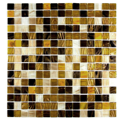 Venus 0.63" x 0.63" Glass Mosaic Tile in Sweet Honey