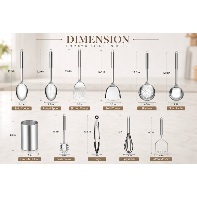 11 Pcs Cooking Kitchen Utensils Set, Spatula Set with Holder