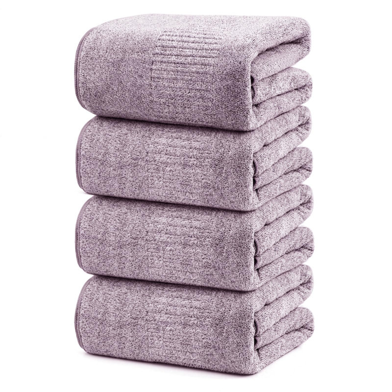  Extra Absorbent Quick Drying Lightweight Fiber 35*63 inches Large Bath Towel Set (Set of 4), Deep Blue