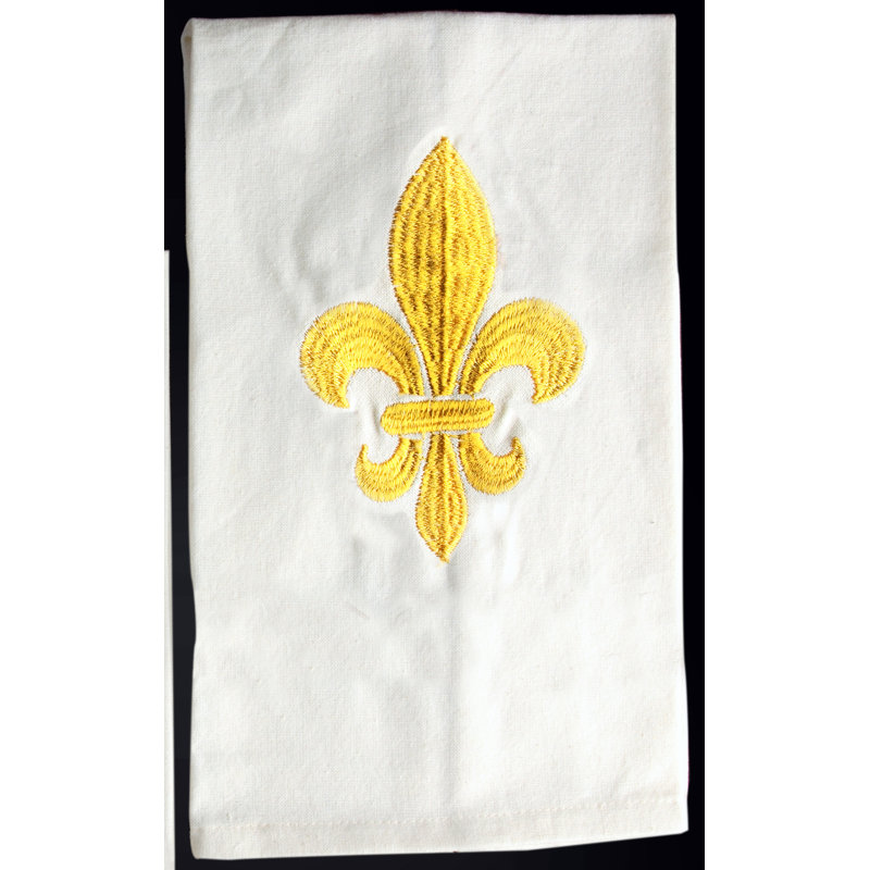 Cotton Embroidered Tea Towel Kitchen Towel, Gold