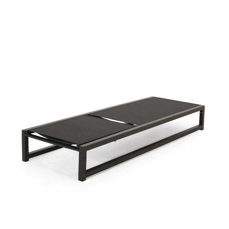 Ensemble de chaise longue réglable réglable, Black, 2