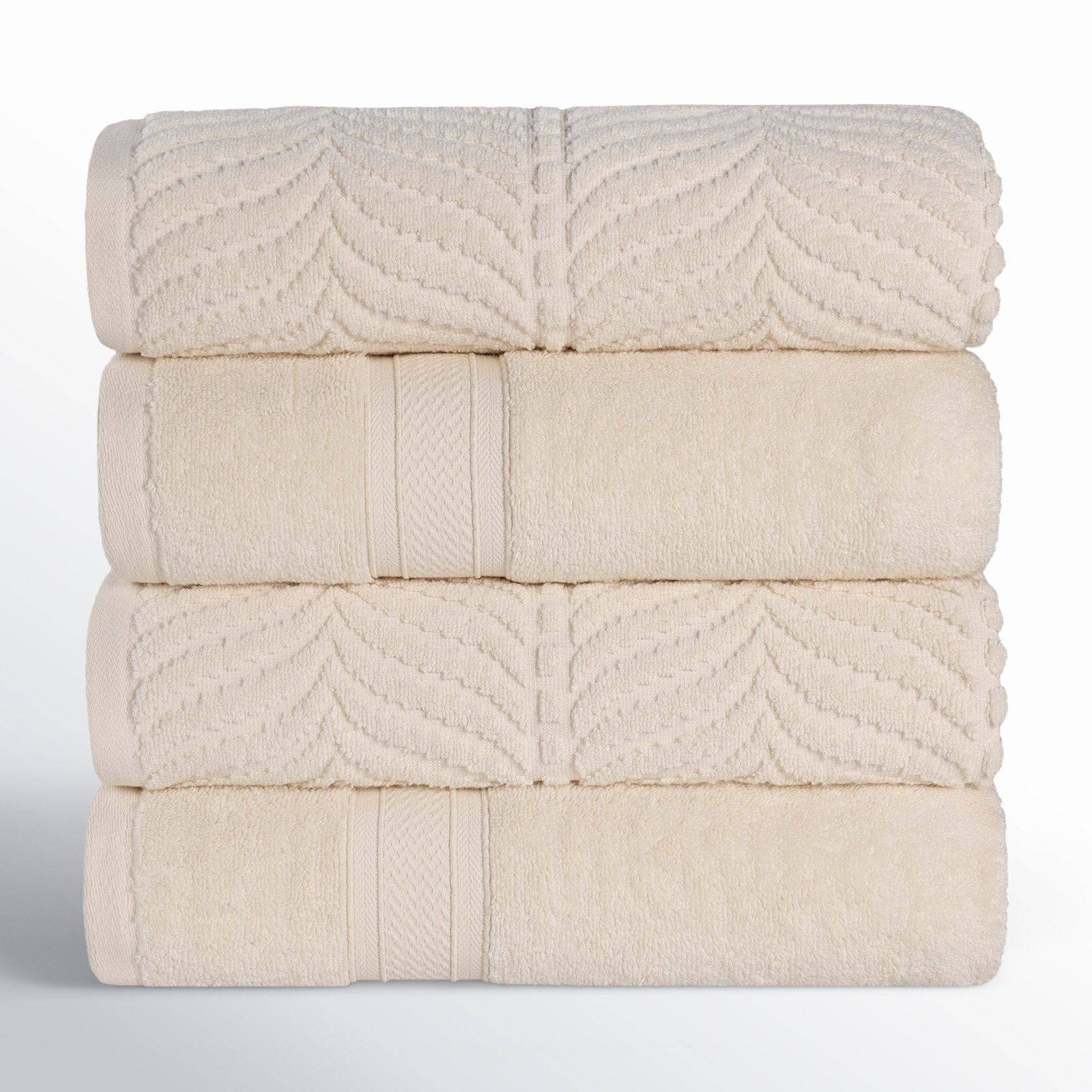 Orelia Cotton Bath Towel, Ivory