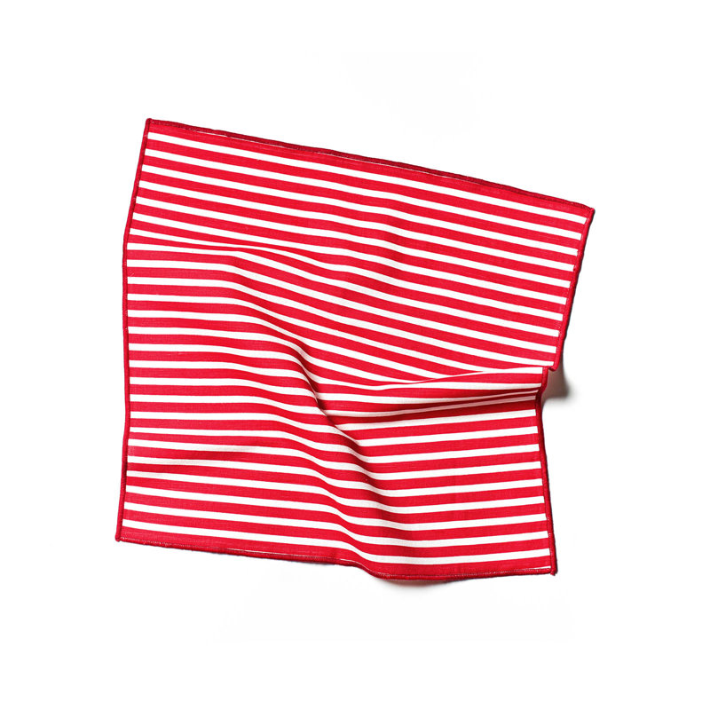 Ensemble de 4 serviettes à rayures rouges