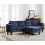 Canapé modulaire avec rangement, chenille bleue à 5 places, chenille en L en matériau, méridienne réversible pour la maison-1125059926