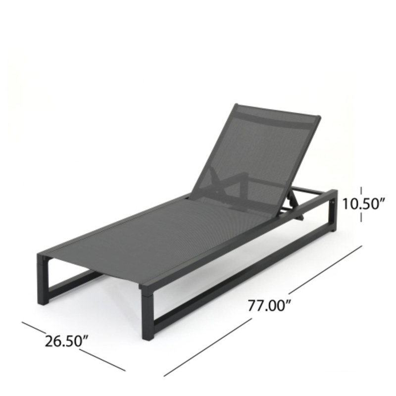 Chaise longue de patio - durable, réglable pour la piscine et le jardin, 1