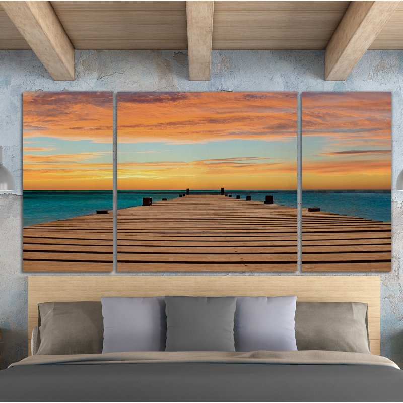 « aruba soleil », reproduction d’image multi-pièces de qualité supérieure sur toile, H 24 po x l 48 po x P 1,5 po