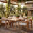 Assembly Free Dining Chair, Quick-Assembly Dining Table, Wood-Grain Aluminum Dining Chair, Weather-Resistant, Waterproof, UV-Resistant Ideal for Gardens, Patios, and Kitchen (1 Table and 4 Chairs)