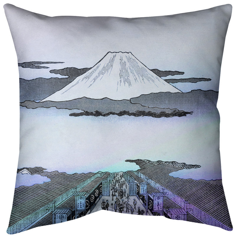 Coussin euro suruga-cho, Duvet synthétique, Bleu / Mauve, Polyester filé