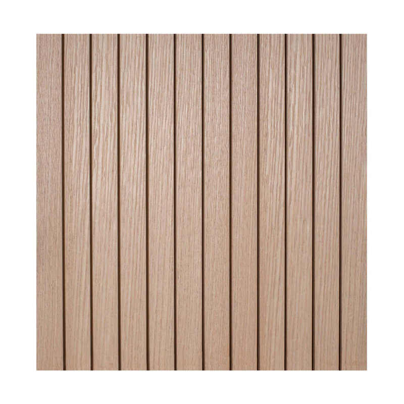 Panneau mural en placage de tambour avec lattes rainurées de 1 po à 30 degrés, flexible, Red Oak, 4 pi x 8 pi