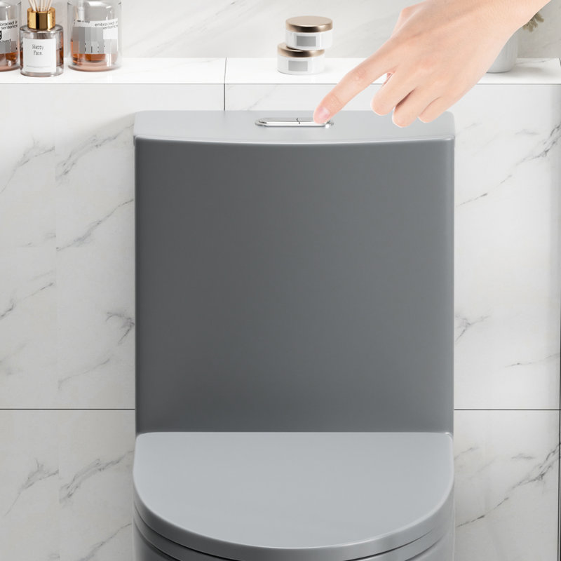 One Toilet With Dual Flush 001. 1.1/1.6 , Soft Close Seat. Water, Elongated Bowl. Height, Grey Ceramic Bathroom Regularization 001 Toilet. Flush, Height. For Systematization