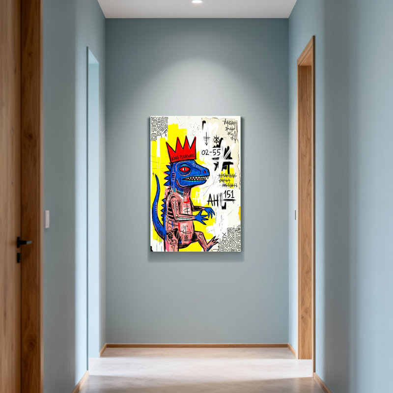 Animals Blue Dragon With Crown And Symbols, 18" H x 12" W