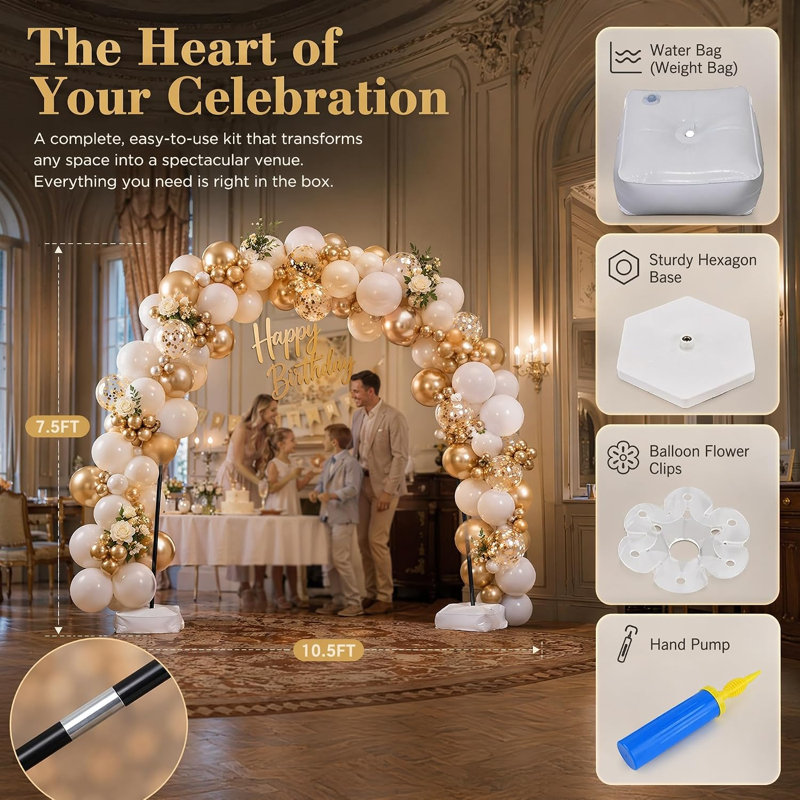 Balloon Arch Kit with Stand & Base