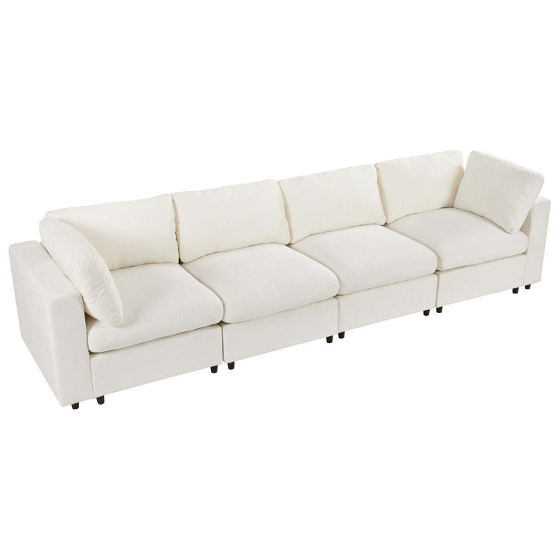 113" Upholstered Modular Sofa With Storage Space, USB Charge Ports, Wireless Charging And Built-Intooth Speaker In Arm, Sectional Sofa