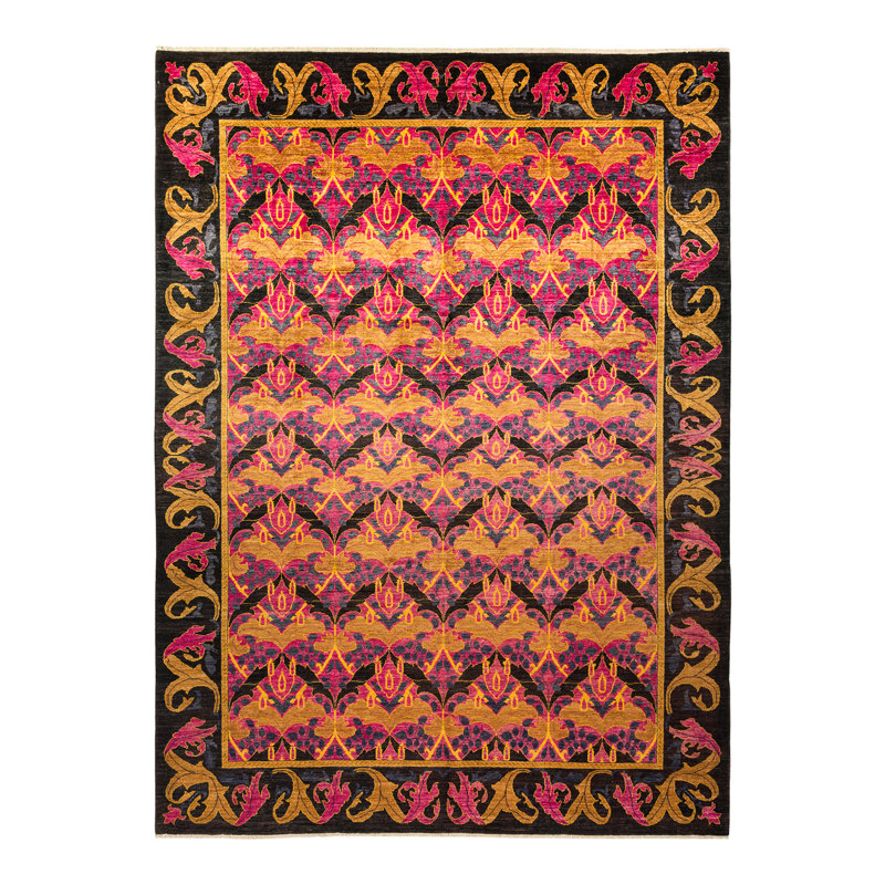 Arts & Crafts One-of-a-Kind 9' 1" X 12' 4" Hand Knotted Area Rug
