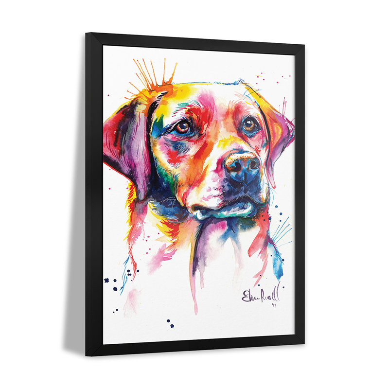 Yellow Lab I, affiche encadrée de qualité supérieure par Weekday Best, H 32 po x l 24 po