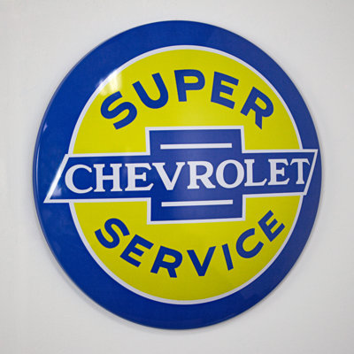  Licensed Chevrolet Super Service 15" Dome Metal Wall Sign