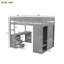 Lit mezzanine polyvalent en bois intégré avec placards, bureau à 2 tiroirs et armoire, idéal pour économiser de l'espace et organiser votre vie-1783944759-1783944761
