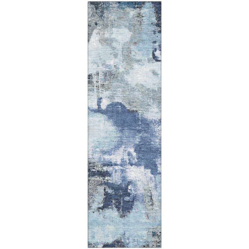 Premium Machine Washable Bucz AMF1738 Modern Rug, Runner 2'3" x 7'6"