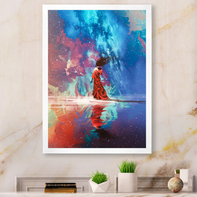 «Video Game Galaxy Woman Singer», reproduction d'art sur toile