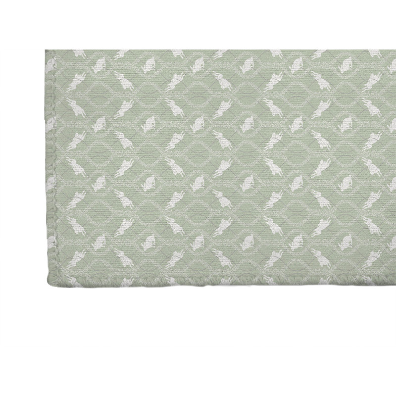 Nantucket Bunny Kids Play Mat, Sage, Rectangle 5' x 7'
