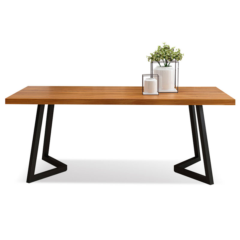 Burlywood Rectangular Solid Wood Dining Table, 29.53"H x 86.61"L x 31.5"W