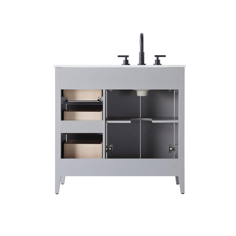 36 Inch Single Bathroom Vanity, Gray