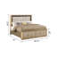 Très grand lit avec tête de lit à DEL, structure en bois, finition peau de serpent dorée, deux compartiments de rangement pour cadre de chambre à coucher moderne surdimensionné, apparence,