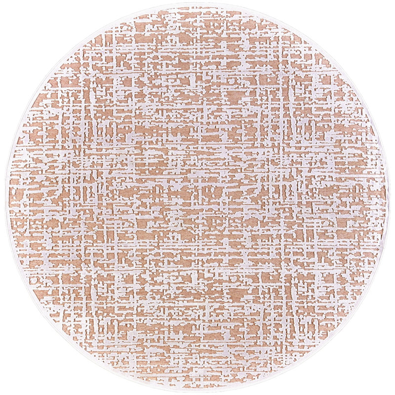 Blush / tapis blanc Ewald, Rond 7'6" x 7'6"