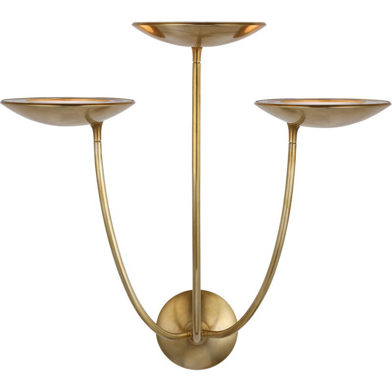 Thomas O'Brien Keira Large Triple Sconce, Hand-Rubbed Antique Brass