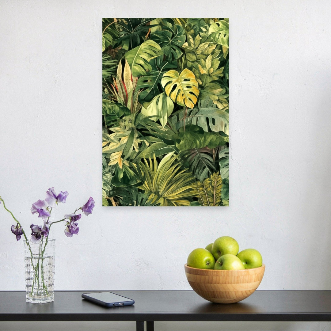 Lush Tropical Foliage Organic Vibrant Abstract Forest Nature Wall Art Print