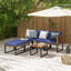 Ensemble de conversation pour patio pour 5 personnes en bois d'acacia avec coussins