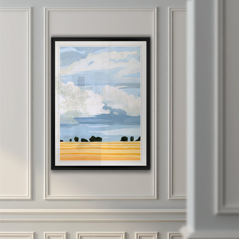 « pâle cloudscape ii »-impression sur toile, H 18,5 po x l 24,5 po x P 1,5 po, Cadre noir