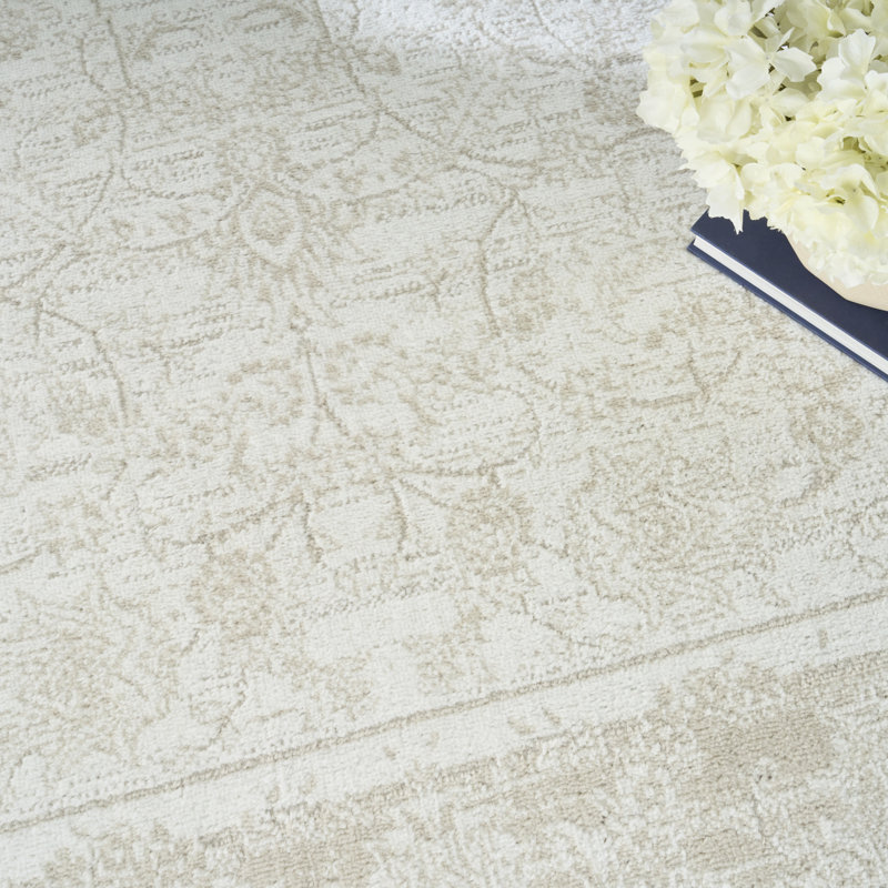 Lafever 5'3" x 7' Ivory Taupe Vintage Indoor Rug, Rectangle 5'3" x 7'