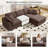 110'' Comfy L Shaped Sectional Modular Cloud Sofa with Ottoman, Oversized Compression Deep Seat Couch, 3 Seater Living Room Set-910451952