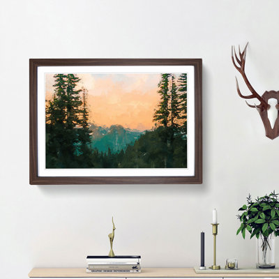 Mount Rainer in Washington in Abstract - Picture Frame Graphic Art Print