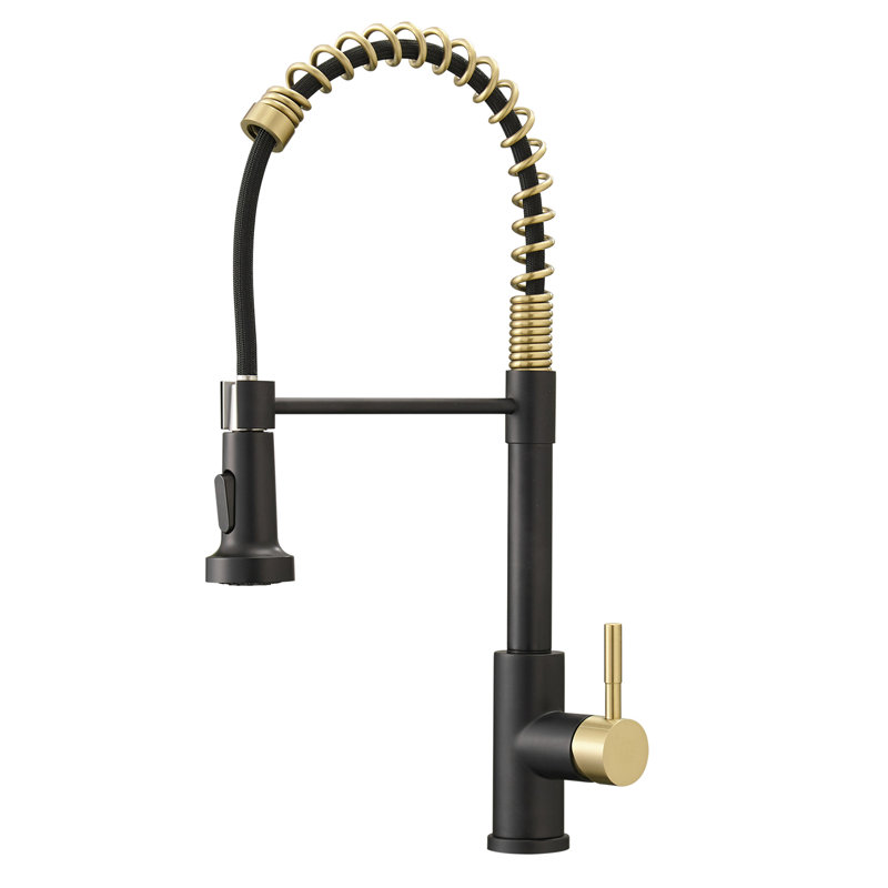 GAWEZA Kitchen Faucet, Black/Gold