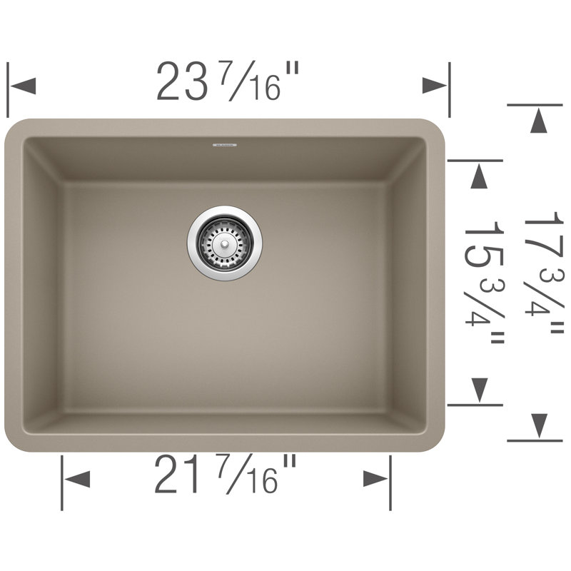 Precis SILGRANIT 24" Single Bowl Undermount Kitchen Sink - Truffle, Truffle