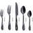 Black Silverware Set For 8