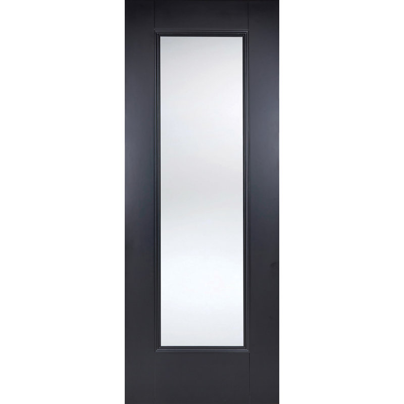 Eindhoven Glazed Primed Black Internal Door, 198.1cm H x 76.2cm W x 3.5cm D