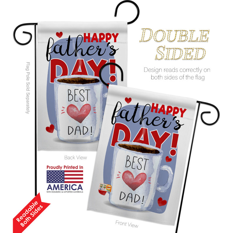 Ensemble de drapeaux décoratifs en polyester 2 faces 19" x 13" happy best dad day impressions