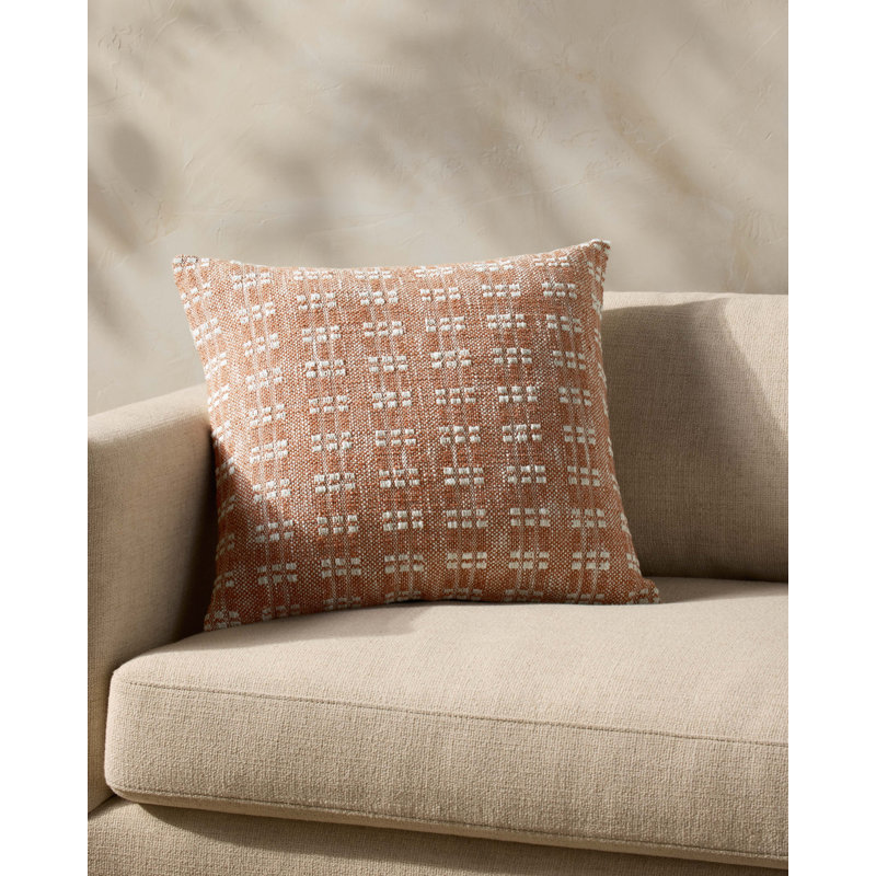 Magnolia Home by Joanna Gaines x Loloi Bryn Throw Pillow, Pillow Cover Only - No Insert, Rust