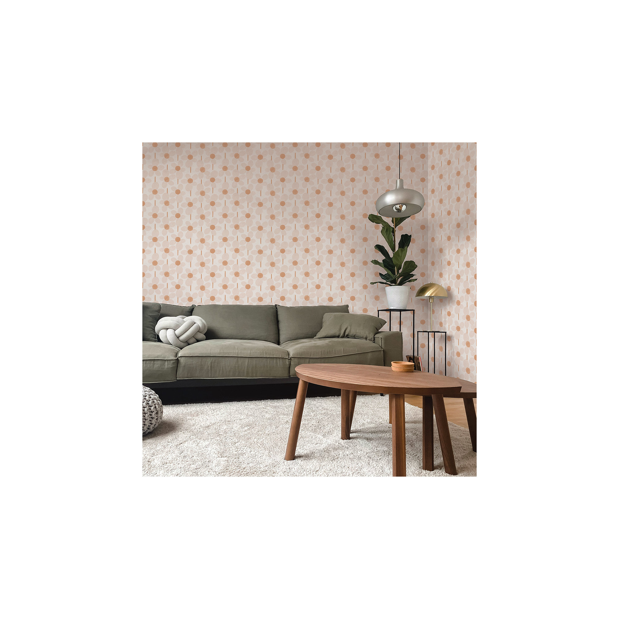 Flower Power Peel and Stick Wallpaper By Novogratz, Blush